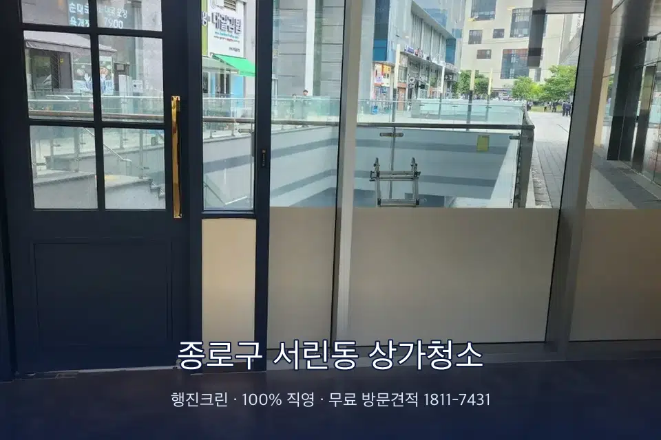 종로구 서린동 상가청소 유리 스퀴지 마무리 작업